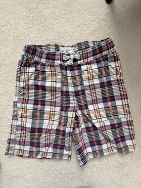 The Children's Place Plaid Cotton Shorts in Navy, White, Red, Yellow